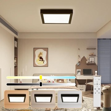 Brilagi - Світильник для ванної кімнати з LED диммером FRAME SMART LED/24W/230V 30x30 см 3000-6000K IP44 чорний + дистанційне керування