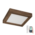 Brilagi - Світильник для ванної кімнати з LED-діммером WOODY FRAME LED/24W/230V дуб горіх 30x30 см 3000-6000K IP44 + дистанційне керування