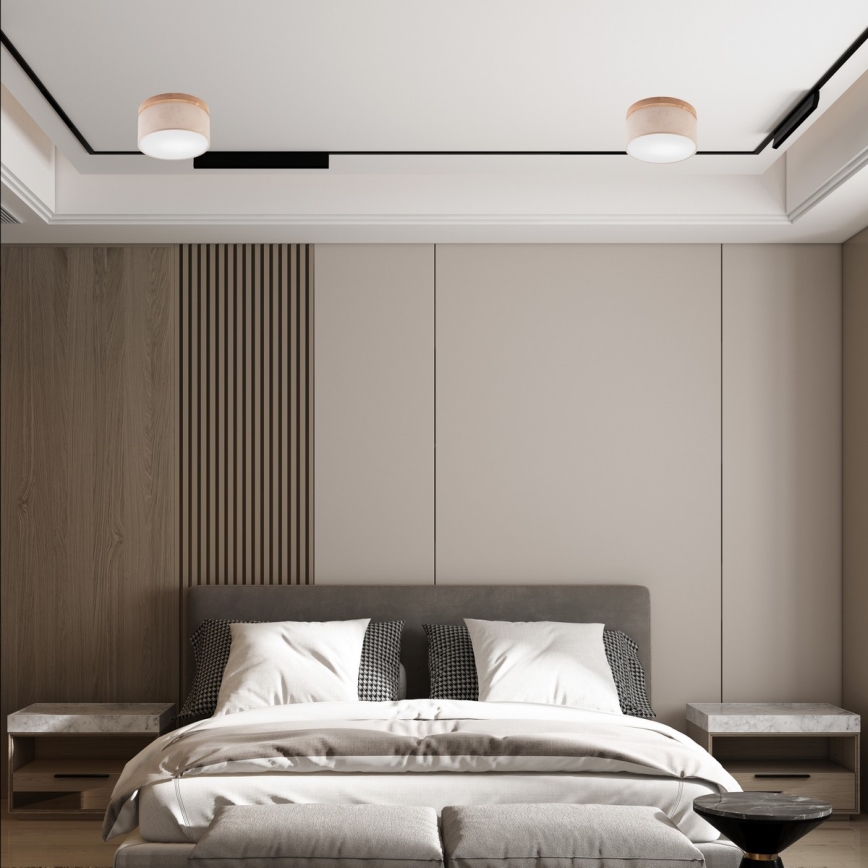 Brilagi - Світильник стельовий LED BELLADONNA 1xE27/15W/230V діам. 30 см бежевий/дуб