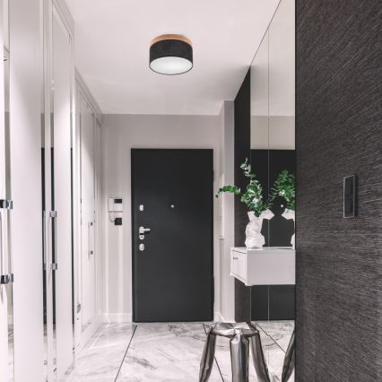 Brilagi - Світлодіодний стельовий світильник BELLADONNA 1xE27/15W/230V діам. 30 см чорний/дуб