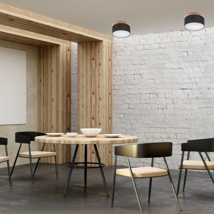 Brilagi - Світлодіодний стельовий світильник BELLADONNA 1xE27/15W/230V діам. 30 см чорний/дуб