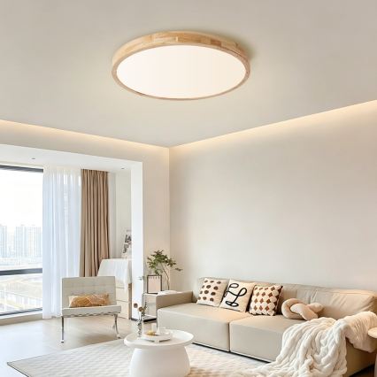 BRILAGI - димований LED стельовий світильник WOODLINE LED/72W/230V 3000-6000K дуб, діаметр 60 см + пульт дистанційного керування