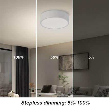 Brilagi - LED стельовий світильник з регульованою яскравістю POOL LED/18W/230V 3000-6000K 20 см білий + дистанційне керування
