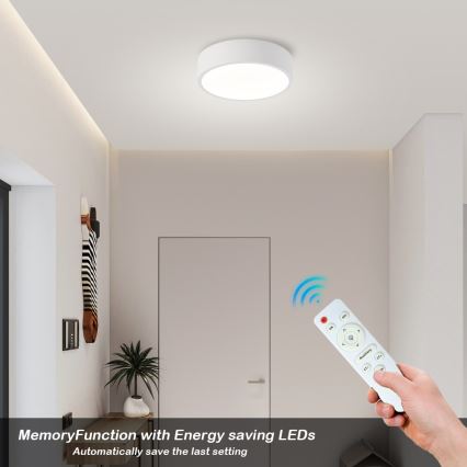 Brilagi - LED стельовий світильник з регульованою яскравістю POOL LED/18W/230V 3000-6000K 20 см білий + дистанційне керування