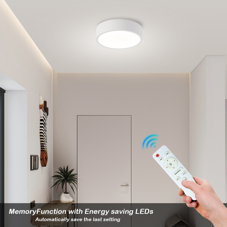Brilagi - LED стельовий світильник з регульованою яскравістю POOL LED/18W/230V 3000-6000K 20 см білий + дистанційне керування