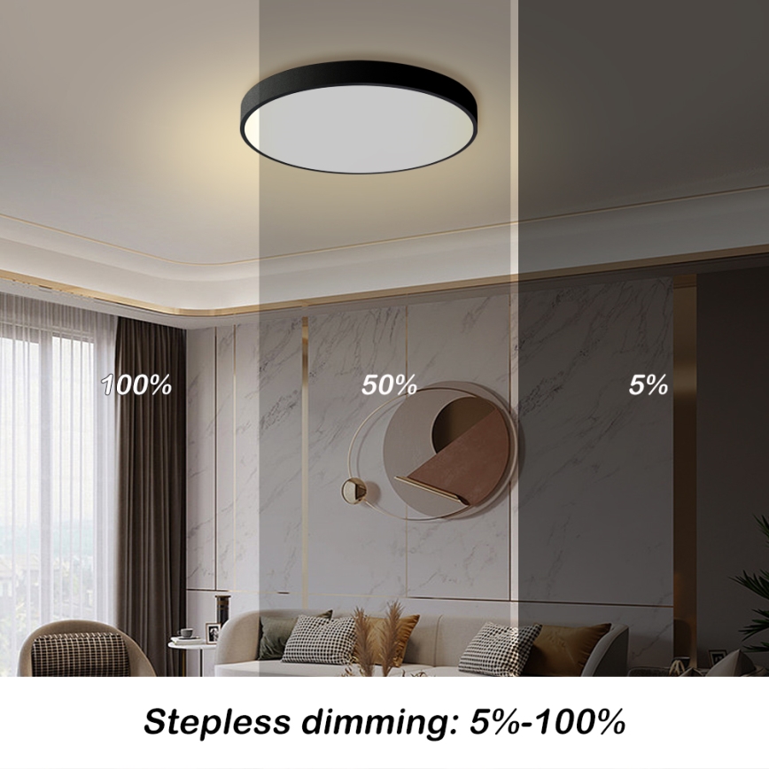 Brilagi - Потолковий світильник з регулюванням яскравості POOL LED/60W/230V 3000-6000K, діаметр 60 см, чорний + дистанційний пульт