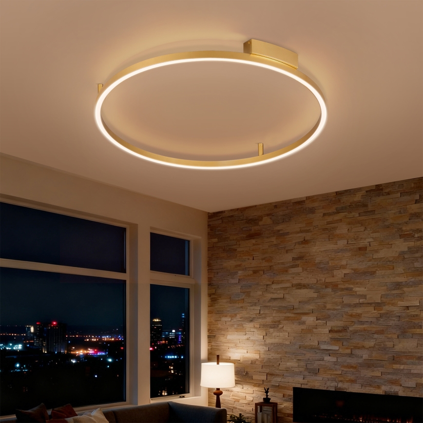 Brilagi - Димований LED стельовий світильник PORTOFINO LED/60W/230V 3000-6000K діам. 80 cm золотий + пульт дистанційного керування