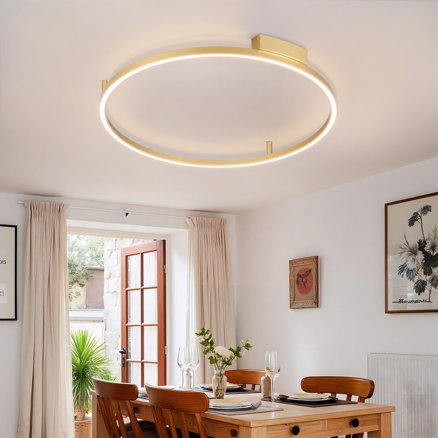 Brilagi - Димований LED стельовий світильник PORTOFINO LED/60W/230V 3000-6000K діам. 80 cm золотий + пульт дистанційного керування