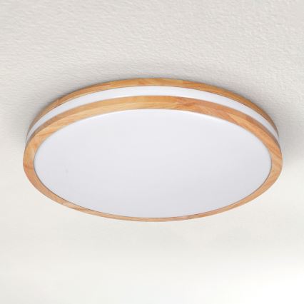 Brilagi - LED стельовий світильник MOLINA з регулюванням яскравості LED/60W/230V 3000-6500K дуб діам. 58 см + пульт дистанційного керування