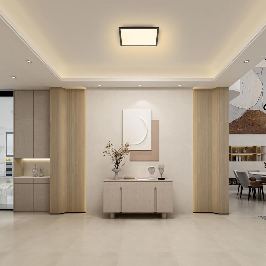 Brilagi - Димований стельовий світильник SLIMFRAME LED/25W/230V 30x30 см 3000-6000K чорний + пульт дистанційного керування