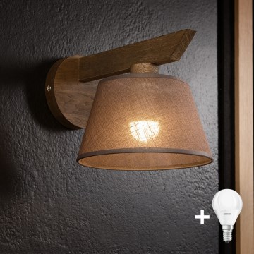 Brilagi - Світильник настінний LED ANTHONY 1xE14/40W/230V дуб горіх/коричневий