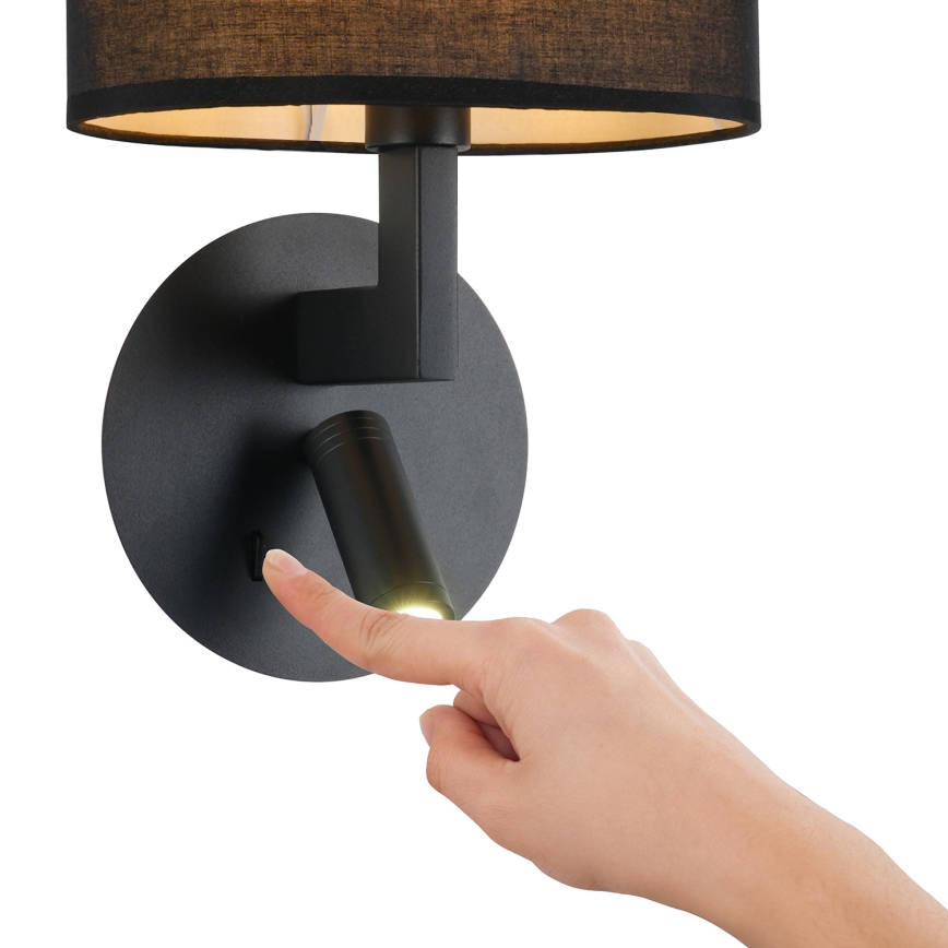 Brilagi - Світлодіодний настінний світильник DAYA 1xE14/40W/230V + LED/3W чорний