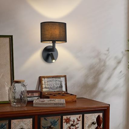 Brilagi - Світлодіодний настінний світильник DAYA 1xE14/40W/230V + LED/3W чорний