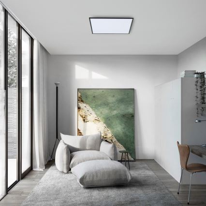 Brilagi - LED затемнюваний стельовий світильник SLIMFRAME LED/58W/230V 60x60 cm 3000-6000K чорний + пульт дистанційного керування