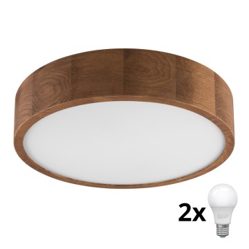 Brilagi - Світильник стельовий LED CARVALHO 2xE27/60W/230V дуб вишня діам. 37 см