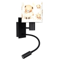 BRILAGI - світлодіодна дитяча гнучка настінна лампа BOBO 1xE27/25W/230V + LED/3W чорна/біла/ведмедики