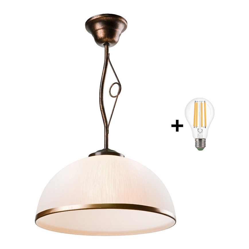Brilagi - Світлодіодна люстра на штанзі ANTICO 1xE27/60W/230V бронза патина