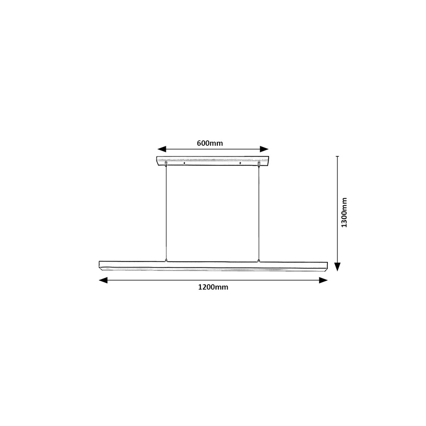 Брілагі - світлодіодна люстра на тросі АКСІС, 30 Вт/230 В/120 см, чорна