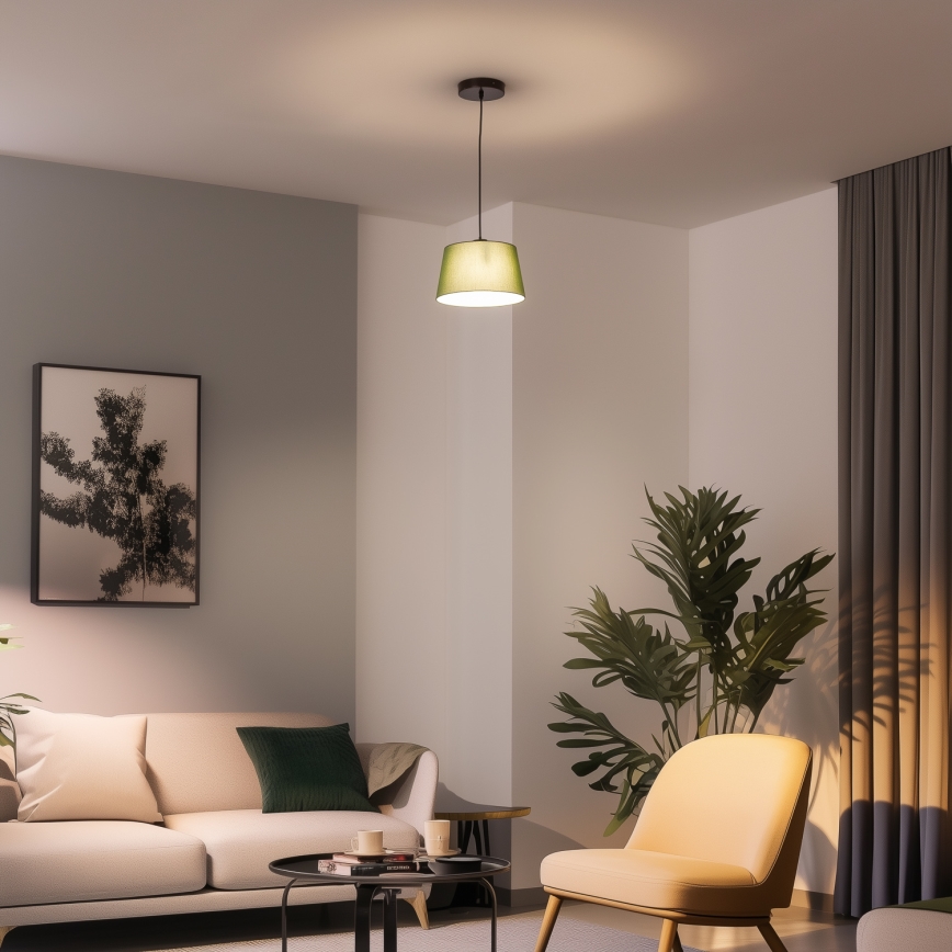 Брілагі - світлодіодна люстра на тросі ЦЕРІА 1×Е27/40Вт/230В, діаметр 25 см, зелена