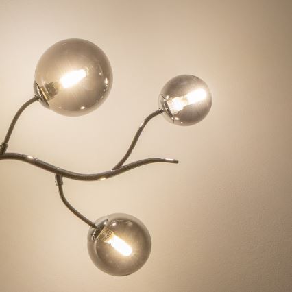 Brilagi - Світлодіодна люстра на тросі MISTEL 6xG9/3W/230V чорний хром/димчастий