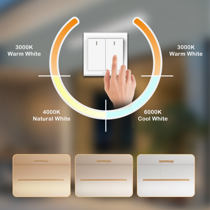 Brilagi - світлодіодна люстра на тросі OAK LED/30W/230V 3000/4500/6000K дуб