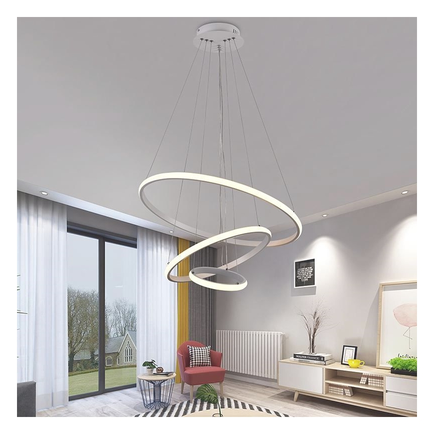 Brilagi - LED люстра з регульованою яскравістю на тросі CIRCLE LED/90 Вт/230 В 3000–6500 К діам. 60 см + з пультом дистанційного керування