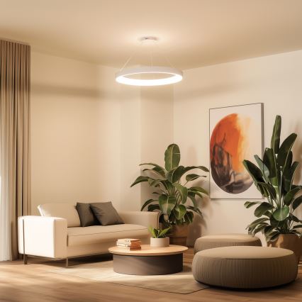 Brilagi - Люстра з регульованою яскравістю на тросі FALCON II LED/108 Вт/230 В 3000-6500 К діаметр 80 см біла + дистанційне керування