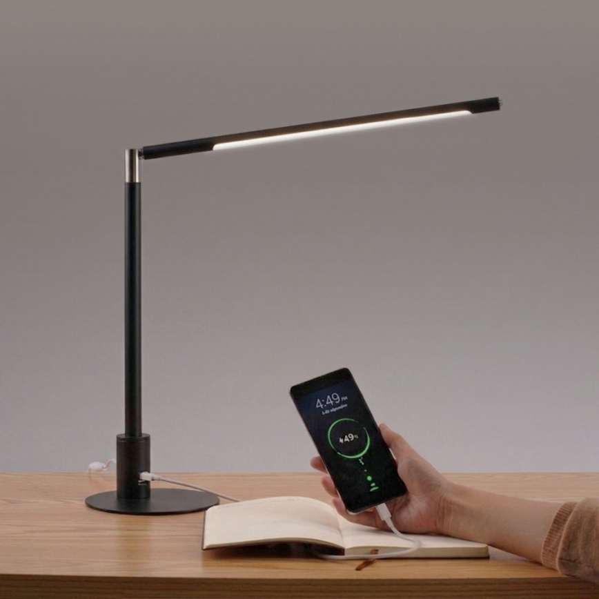 Brilagi - LED димована сенсорна настільна лампа з USB-портами VARIO LED/7W/230V 3000-6500K CRI 96 чорна