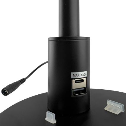 Brilagi - LED димована сенсорна настільна лампа з USB-портами VARIO LED/7W/230V 3000-6500K CRI 96 чорна