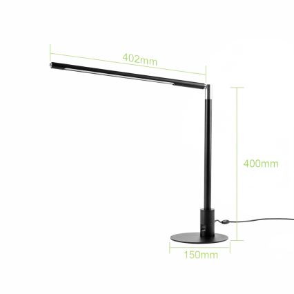 Brilagi - LED димована сенсорна настільна лампа з USB-портами VARIO LED/7W/230V 3000-6500K CRI 96 чорна