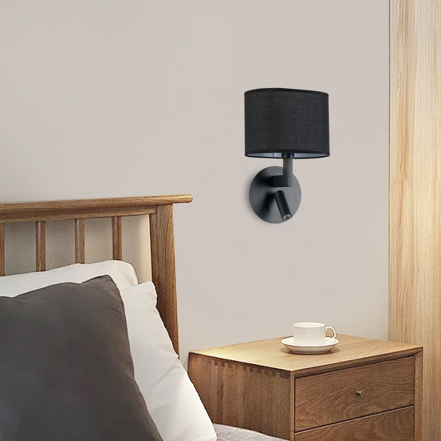 Brilagi - Світлодіодна настінна лампа DAYA 1xE14/40W/230V + LED/3W чорний