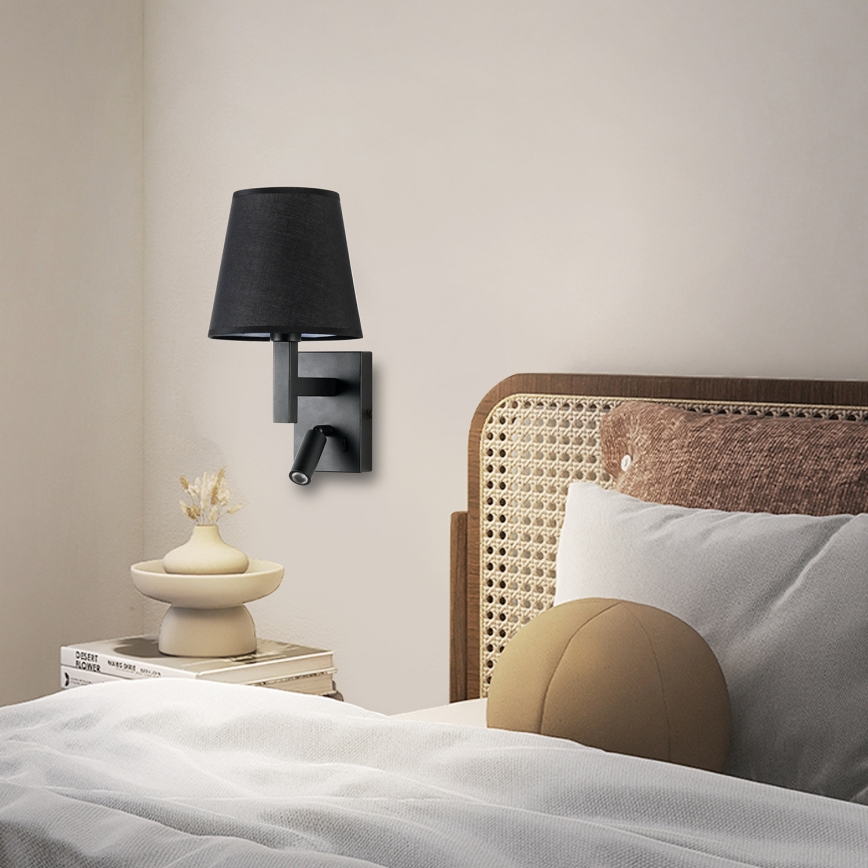 Brilagi - Світлодіодна настінна лампа DEYA 1xE14/40W/230V + LED/3W чорний