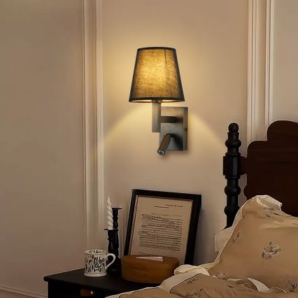 Brilagi - Світлодіодна настінна лампа DEYA 1xE14/40W/230V + LED/3W чорний