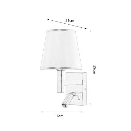 Brilagi - Світлодіодна настінна лампа DEYA 1xE14/40W/230V + LED/3W чорний