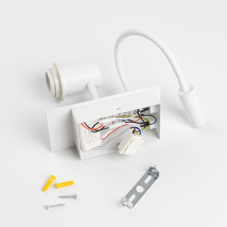 Brilagi - LED Гнучка настінна лампа NUBILA 1xE27/25W/230V + LED/3W білий/сірий