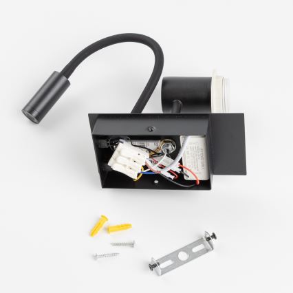 Brilagi - LED Гнучка настінна лампа NUBILA 1xE27/25W/230V + LED/3W чорний/коричневий