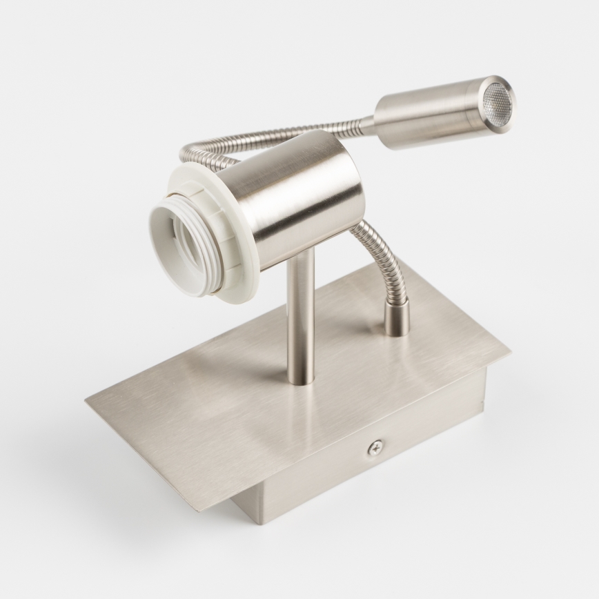 Brilagi - LED Гнучка настінна лампа NUBILA 1xE27/25W/230V + LED/3W матовий хром/червоний