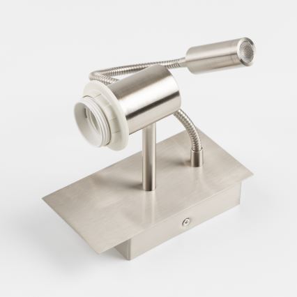 Brilagi - LED Гнучка настінна лампа NUBILA 1xE27/25W/230V + LED/3W матовий хром/світло-коричневий