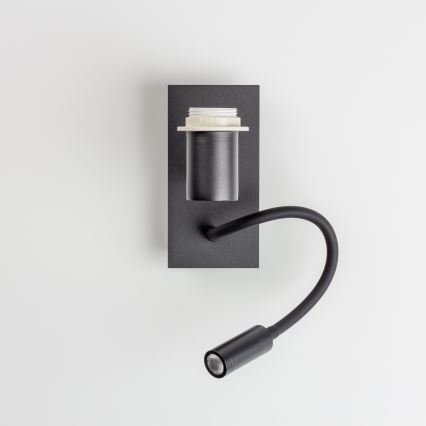 Brilagi - LED Гнучка настінна лампа NUBILA 1xE27/25W/230V + LED/3W чорний/коричневий