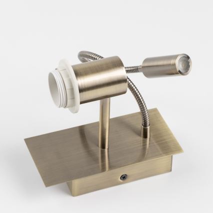 Brilagi - LED Гнучка настінна лампа NUBILA 1xE27/25W/230V + LED/3W латунь/чорний