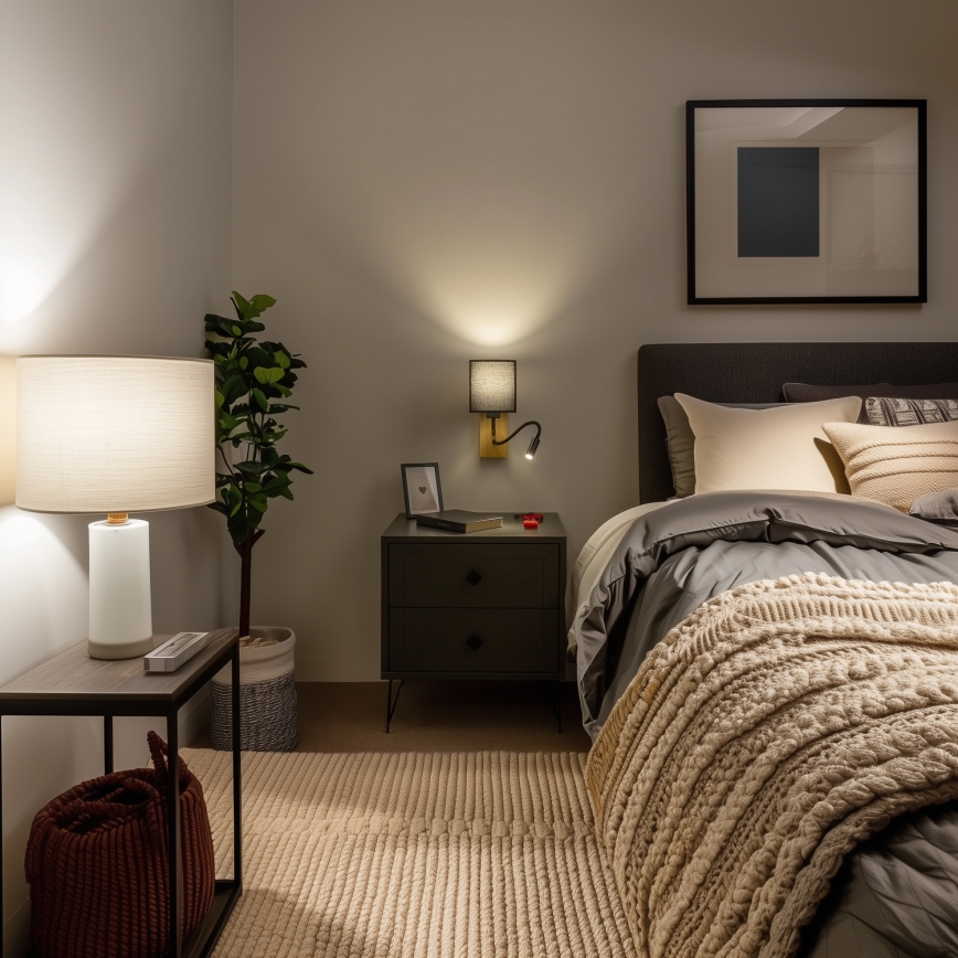 Brilagi - LED Гнучка настінна лампа NUBILA WOOD 1xE27/25W/230V + LED/3W дуб/чорний