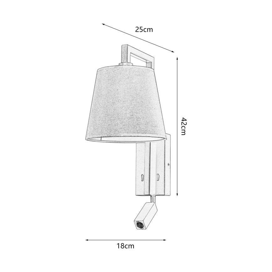 Brilagi - Світлодіодна настінна лампа RAYA 1xE14/40W/230V + LED/3W чорний