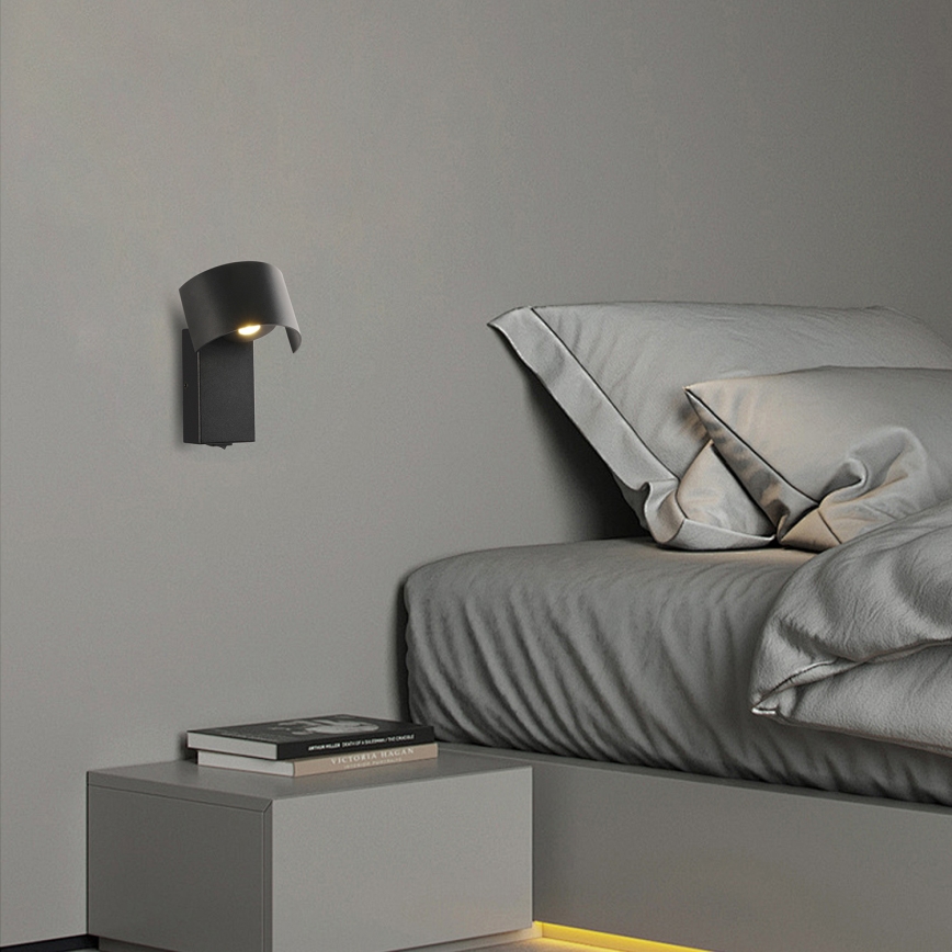 Brilagi - Світлодіодна настінна лампа VASTO LED/3W/230V чорний