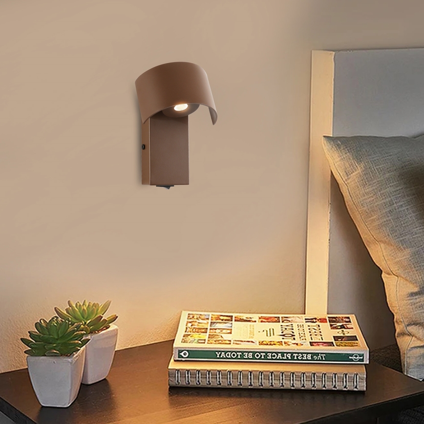 Brilagi - Світлодіодна настінна лампа VASTO LED/3W/230V коричневий