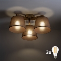 BRILAGI - світлодіодна накладна люстра LATTE SABIA 3xE27/15W/230V сосна/коричнева