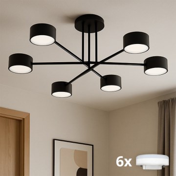 Brilagi - Світлодіодна накладна люстра MONO 6xGX53/13W/230V чорна