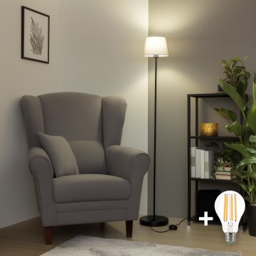 Brilagi - Світлодіодна підлогова лампа CERIA 1xE27/40W/230V діаметр 20,5 см сірий/чорний