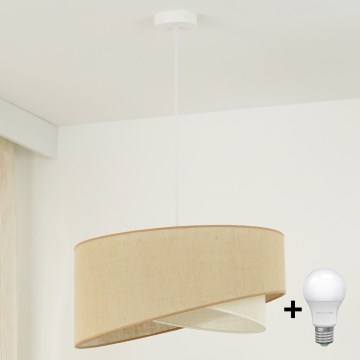 Brilagi - Світлодіодна підвісна люстра LYRA 1xE27/15W/230V бежевий/кремовий