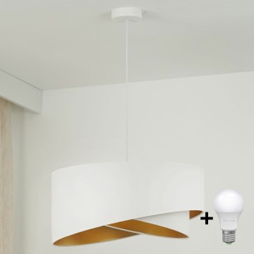 Brilagi - Світлодіодна підвісна люстра LYRA 1xE27/15W/230V білий/золотий