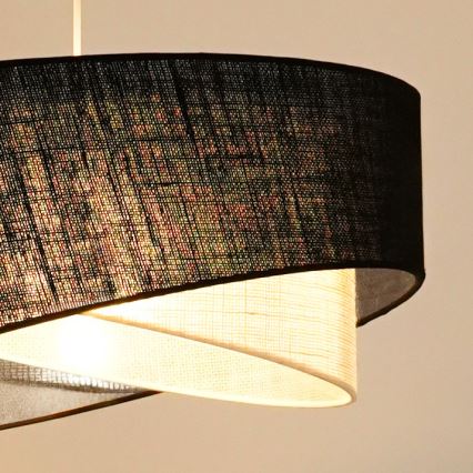 Brilagi - Світлодіодна підвісна люстра LYRA 1xE27/15W/230V чорний/кремовий